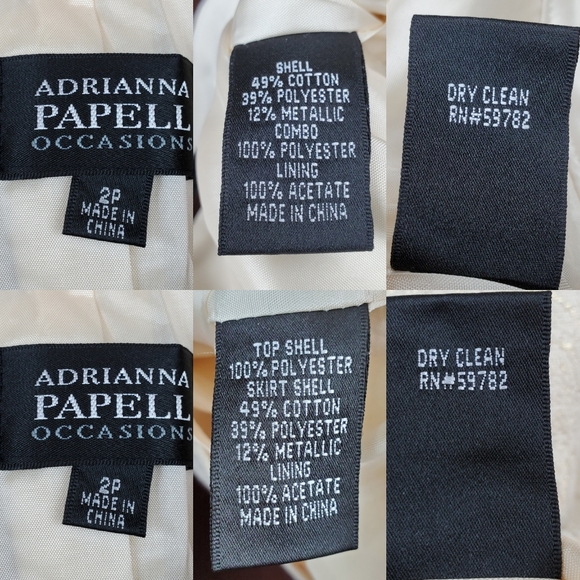 ADRIANNA PAPELL Ivory Gold Brocade Sheath Dress 2P - Picture 15 of 15